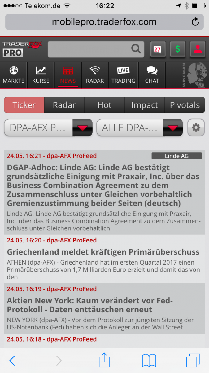 Screenshot-News-Bereich