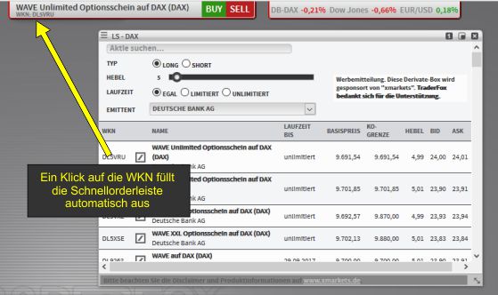 Derivate Box one click