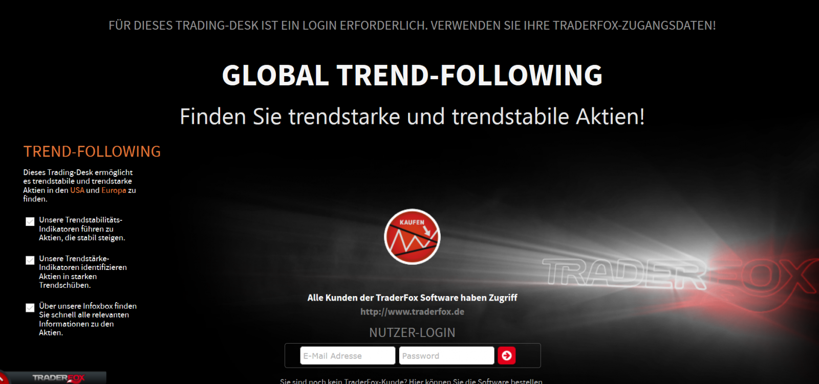 Neues Trading Desk Global Trend Following